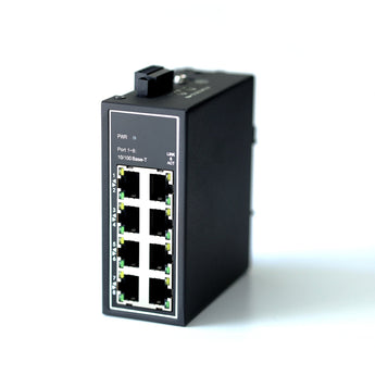 WIWAV 8-poorts industriële switch 10/100, DIN-rail