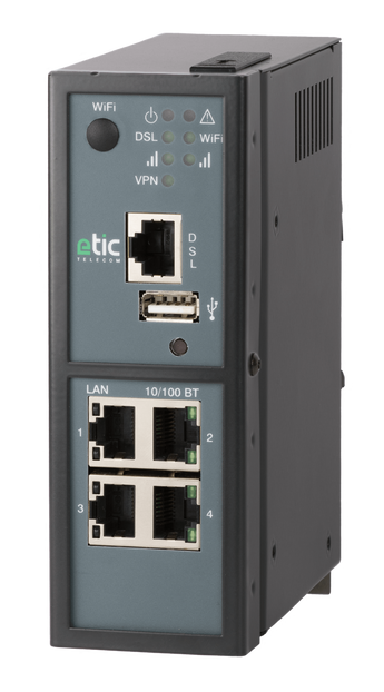Etic IPL-A-400 industriële ADSL VPN-router, 4 poorten