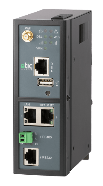 Etic IPL-AW-220 ADSL + WiFi VPN-router, RS232/485