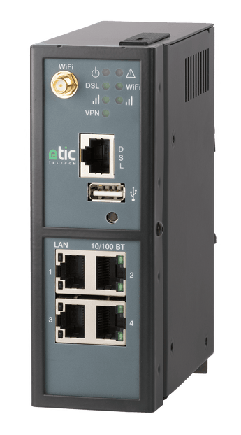 Etic IPL-AW-400 ADSL + WiFi VPN-router, 4 poorten