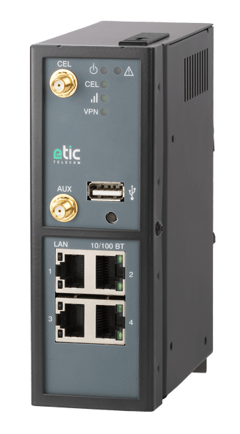 Etic Telecom IPL-C-400 industriële 4G VPN-router met 4 Ethernet-poorten