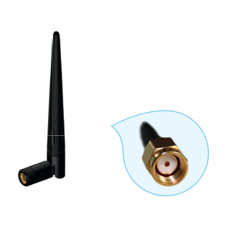WiFi stubby antenne 2,4 GHz met knik, RP-SMA
