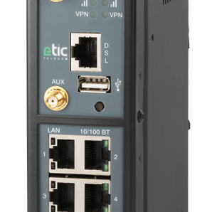 Etic Telecom industriële router in IP30 metalen behuizing voor DIN-rail